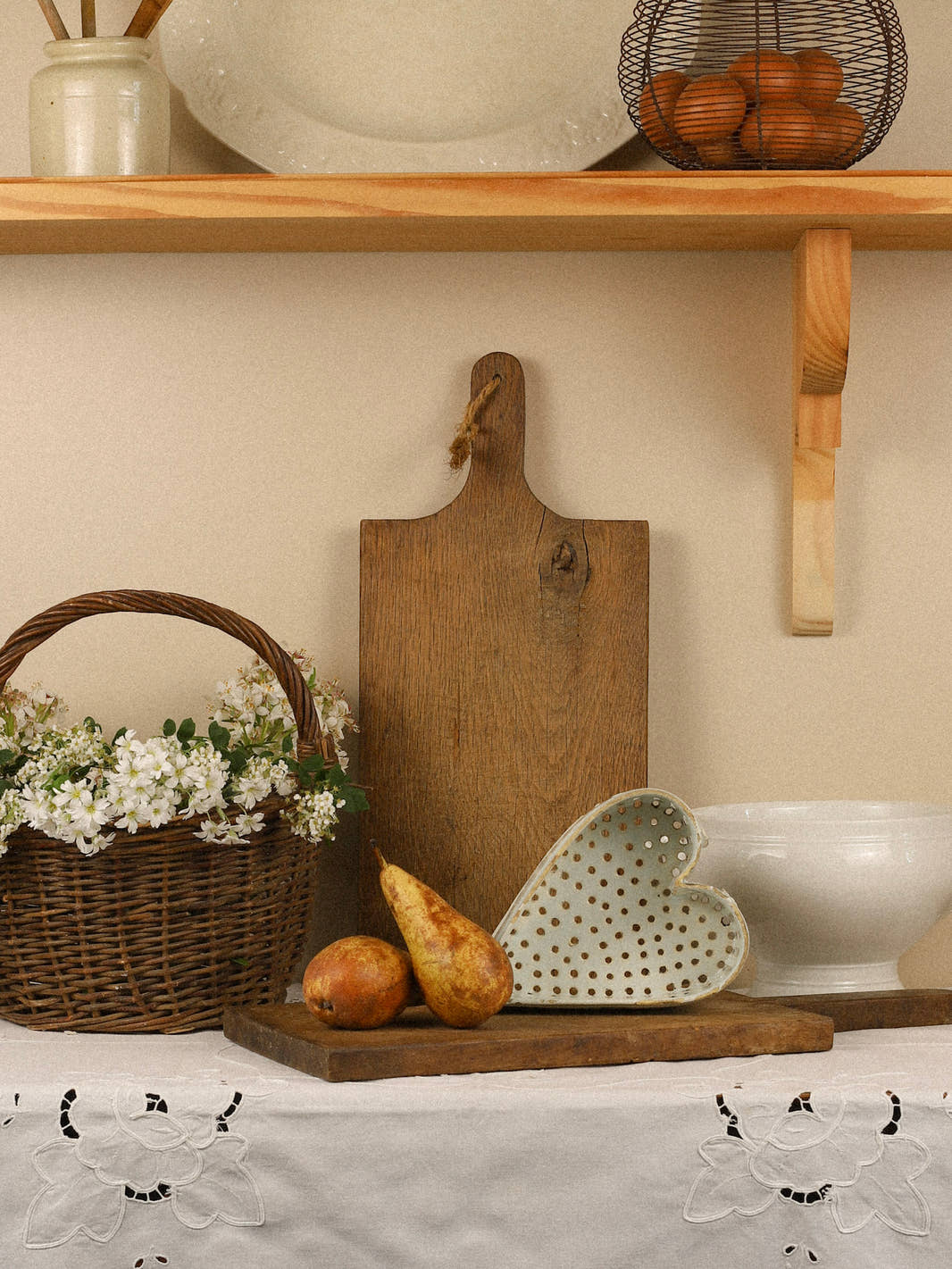 Antique Ceramic Heart-Shaped Cheese Mold
