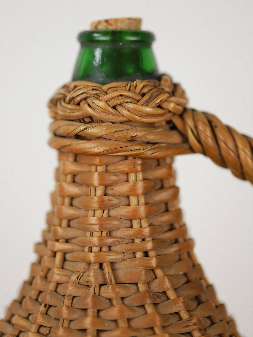 Vintage Wicker-Wrapped Glass Demijohn Bottle II