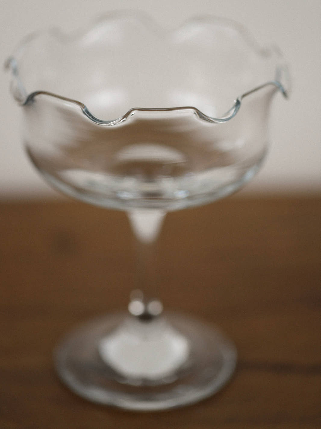 Antique Scalloped Glass Compote Bowl