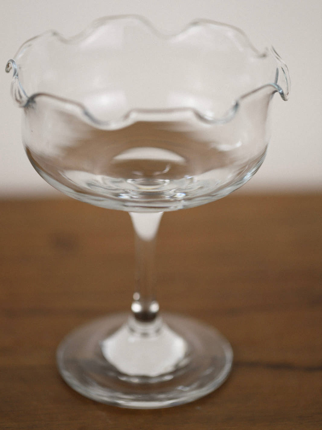Antique Scalloped Glass Compote Bowl
