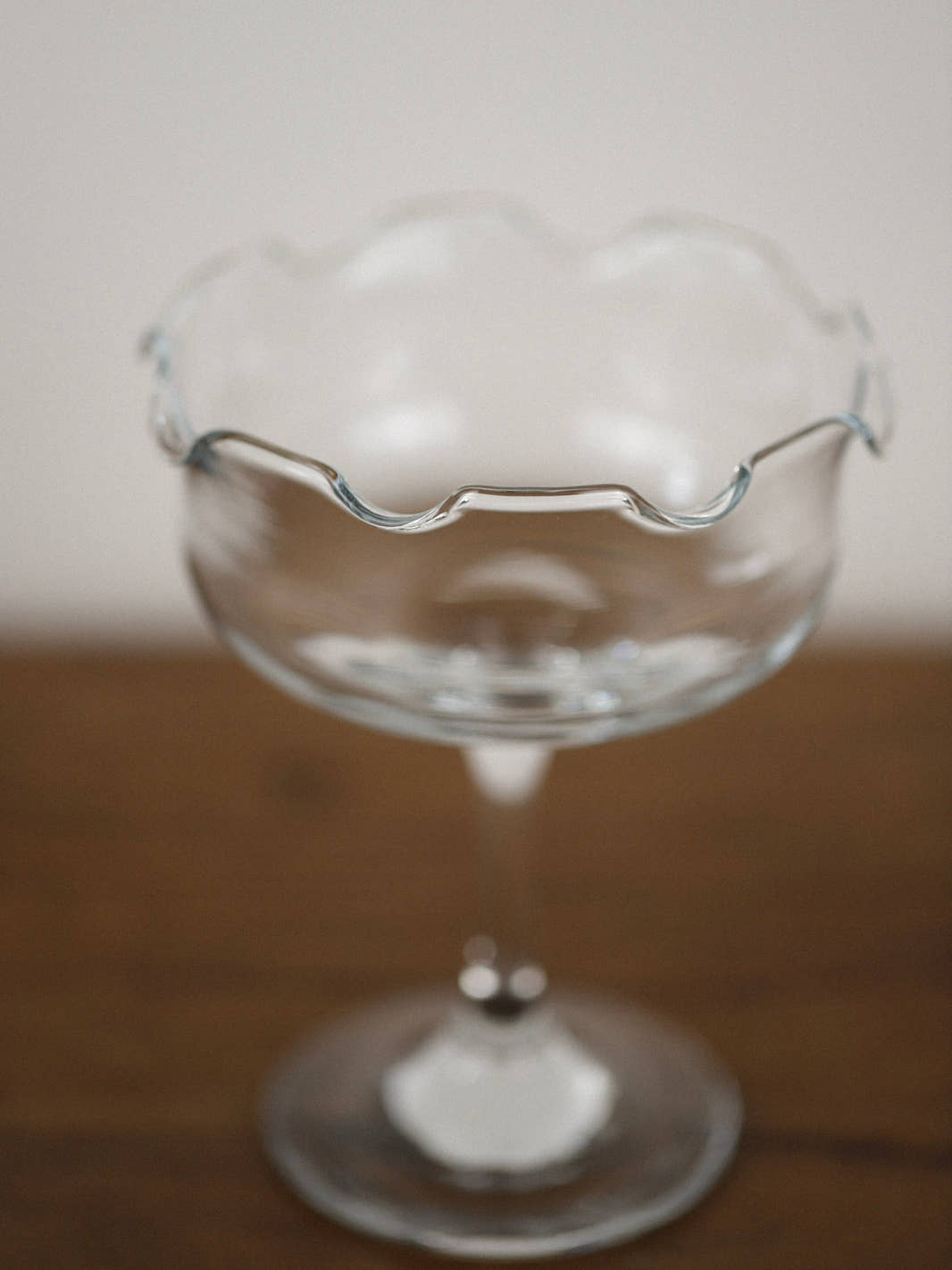 Antique Scalloped Glass Compote Bowl
