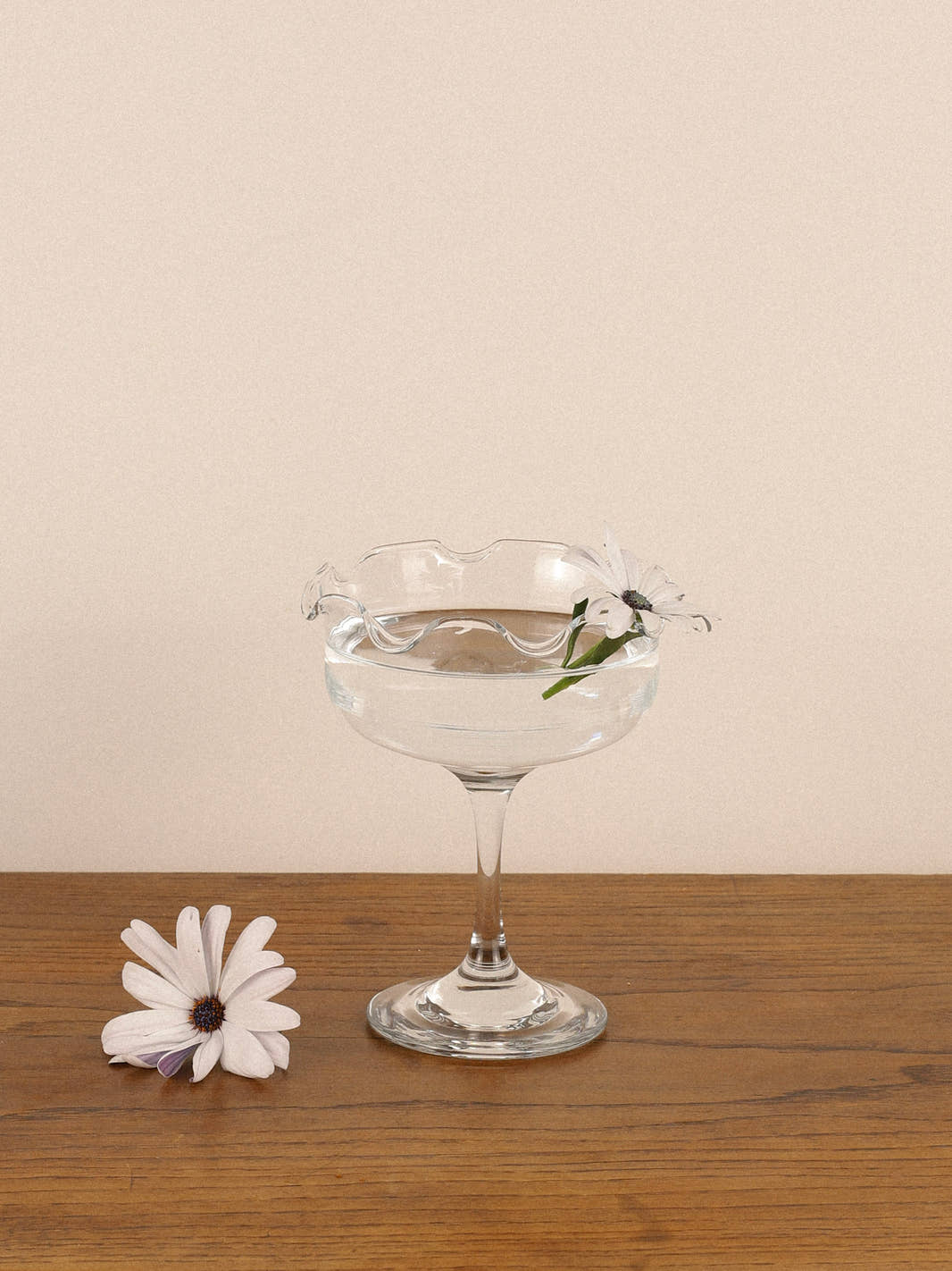 Antique Scalloped Glass Compote Bowl