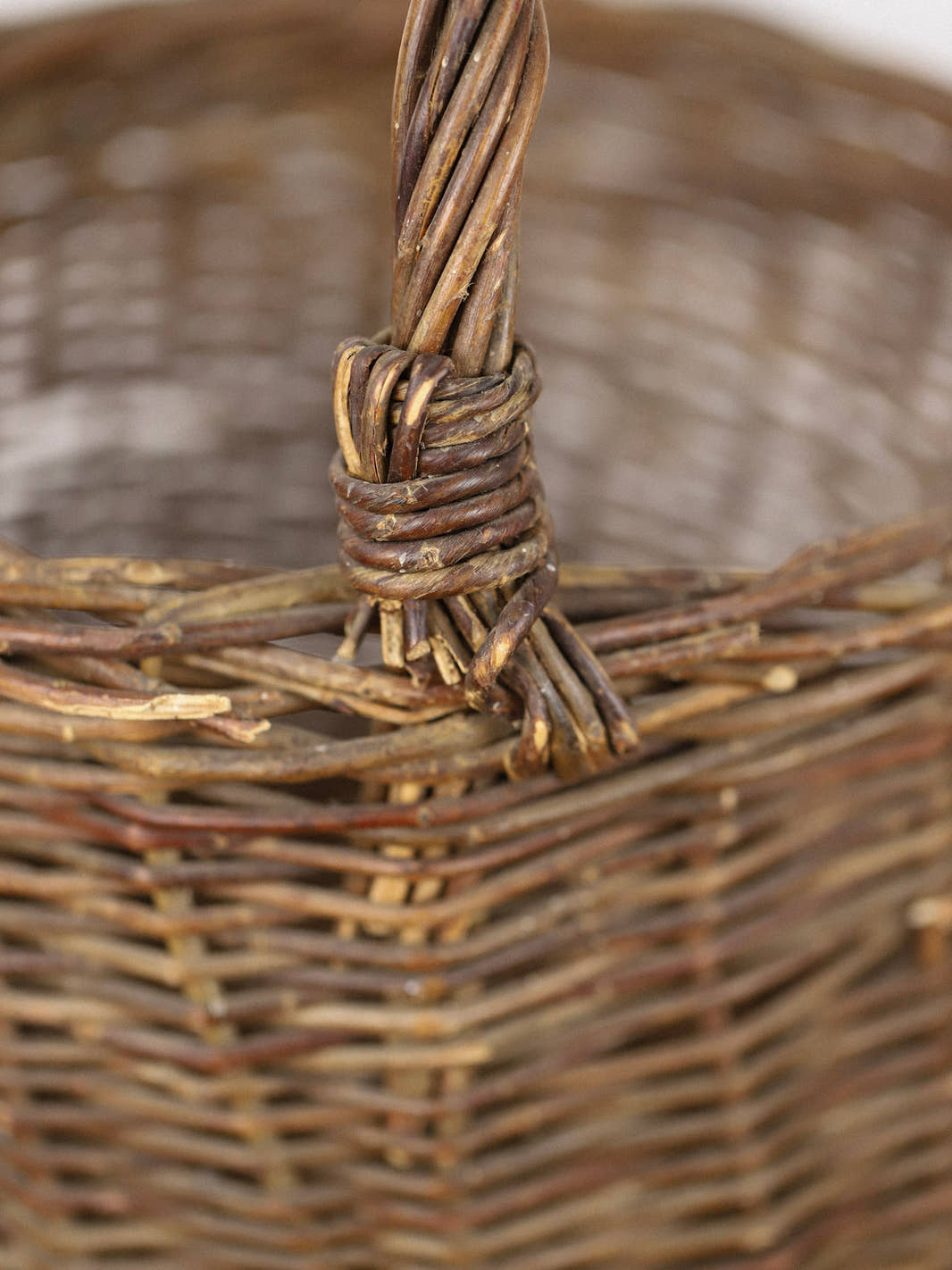 Antique Woven Wicker Gathering Basket