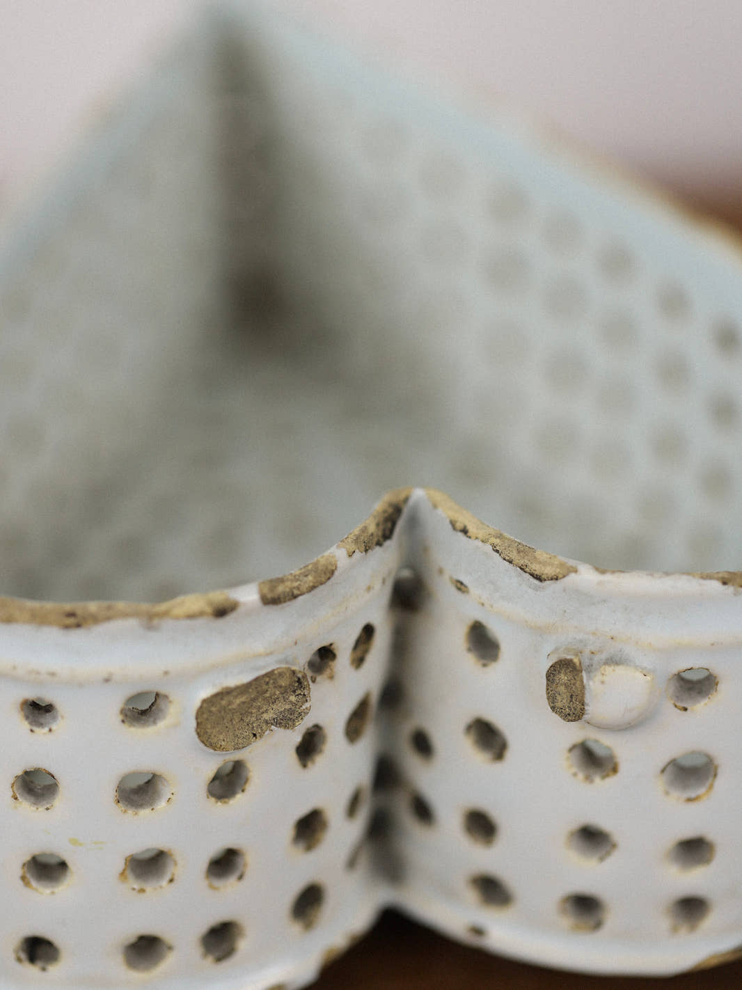 Antique Ceramic Heart-Shaped Cheese Mold