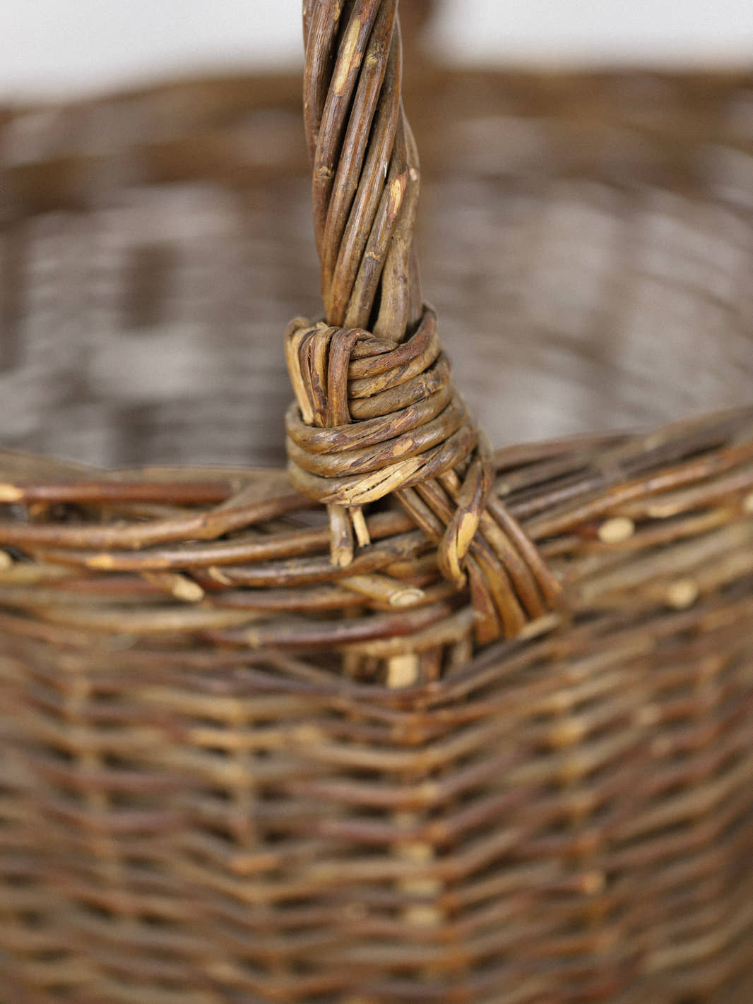 Antique Woven Wicker Gathering Basket