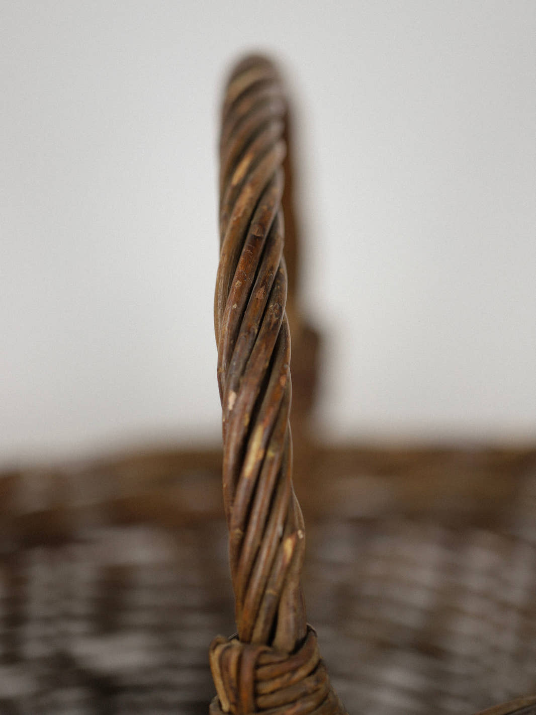 Antique Woven Wicker Gathering Basket
