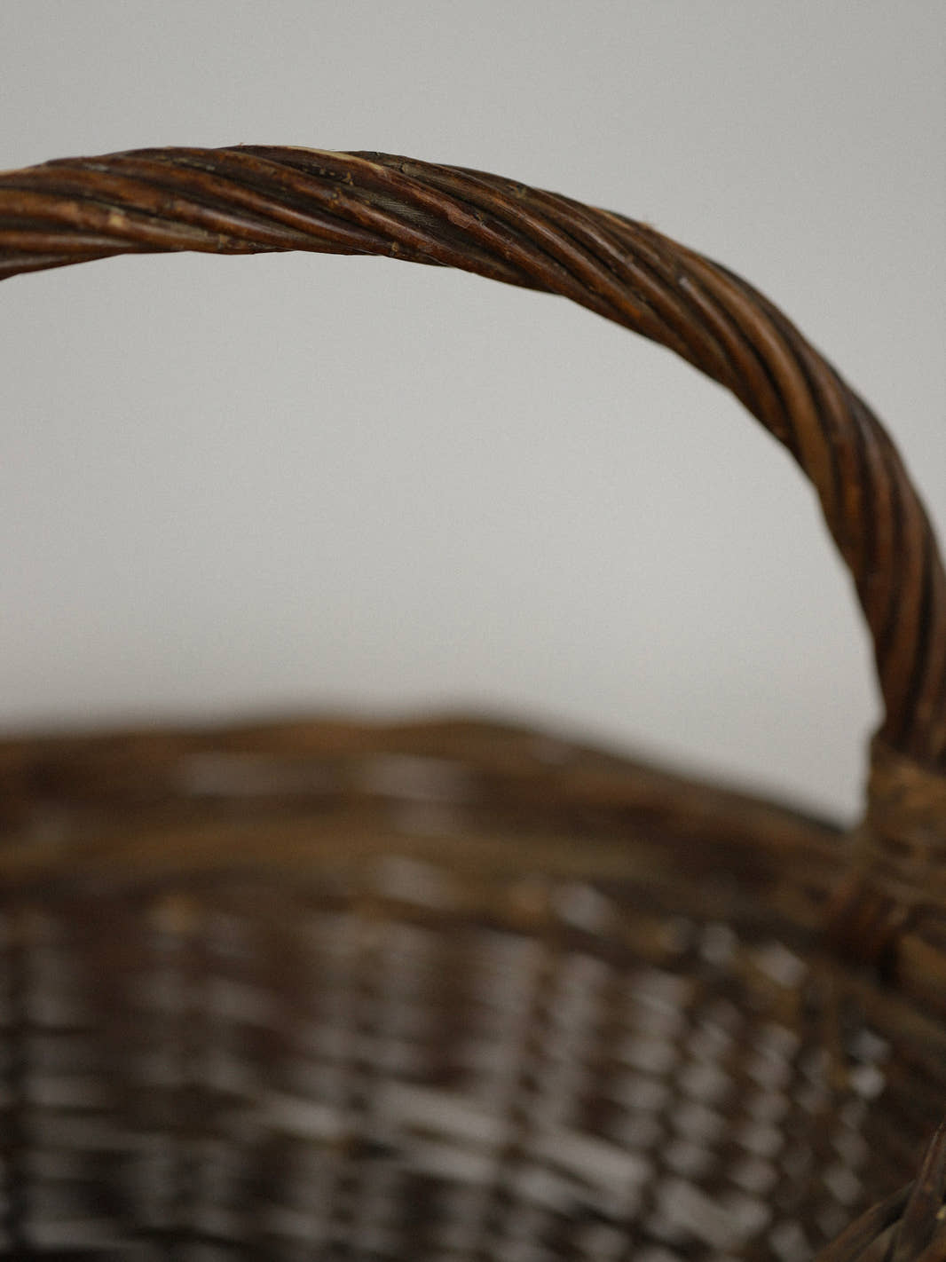 Antique Woven Wicker Gathering Basket