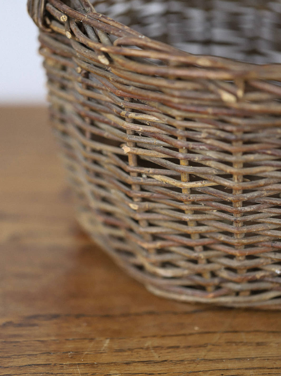 Antique Woven Wicker Gathering Basket
