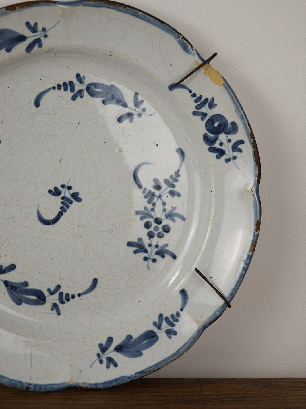 Antique 19th Century Blue Faïence Plate II