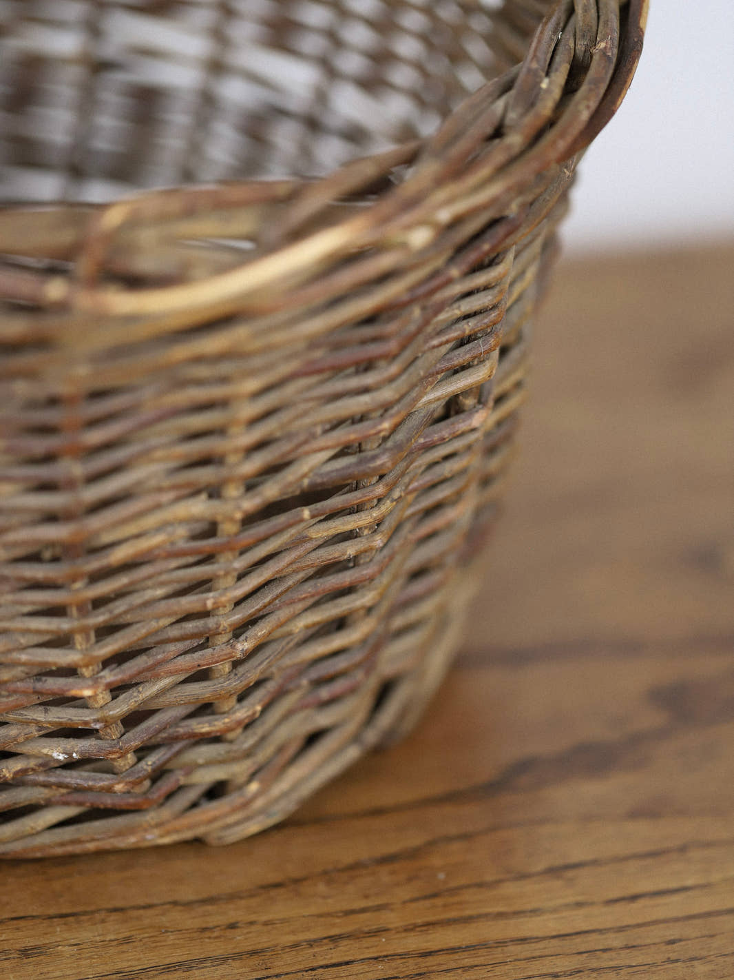 Antique Woven Wicker Gathering Basket