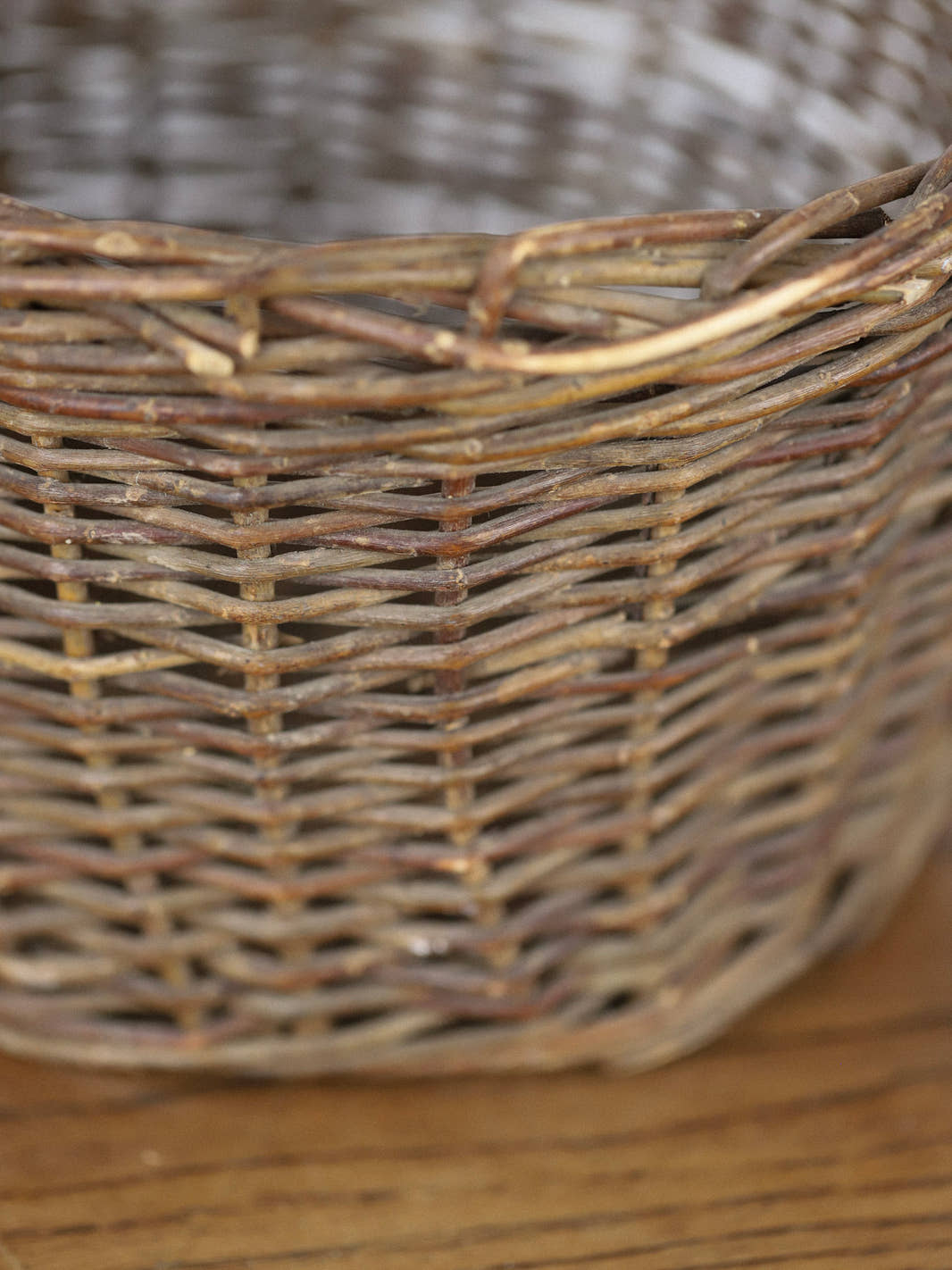 Antique Woven Wicker Gathering Basket