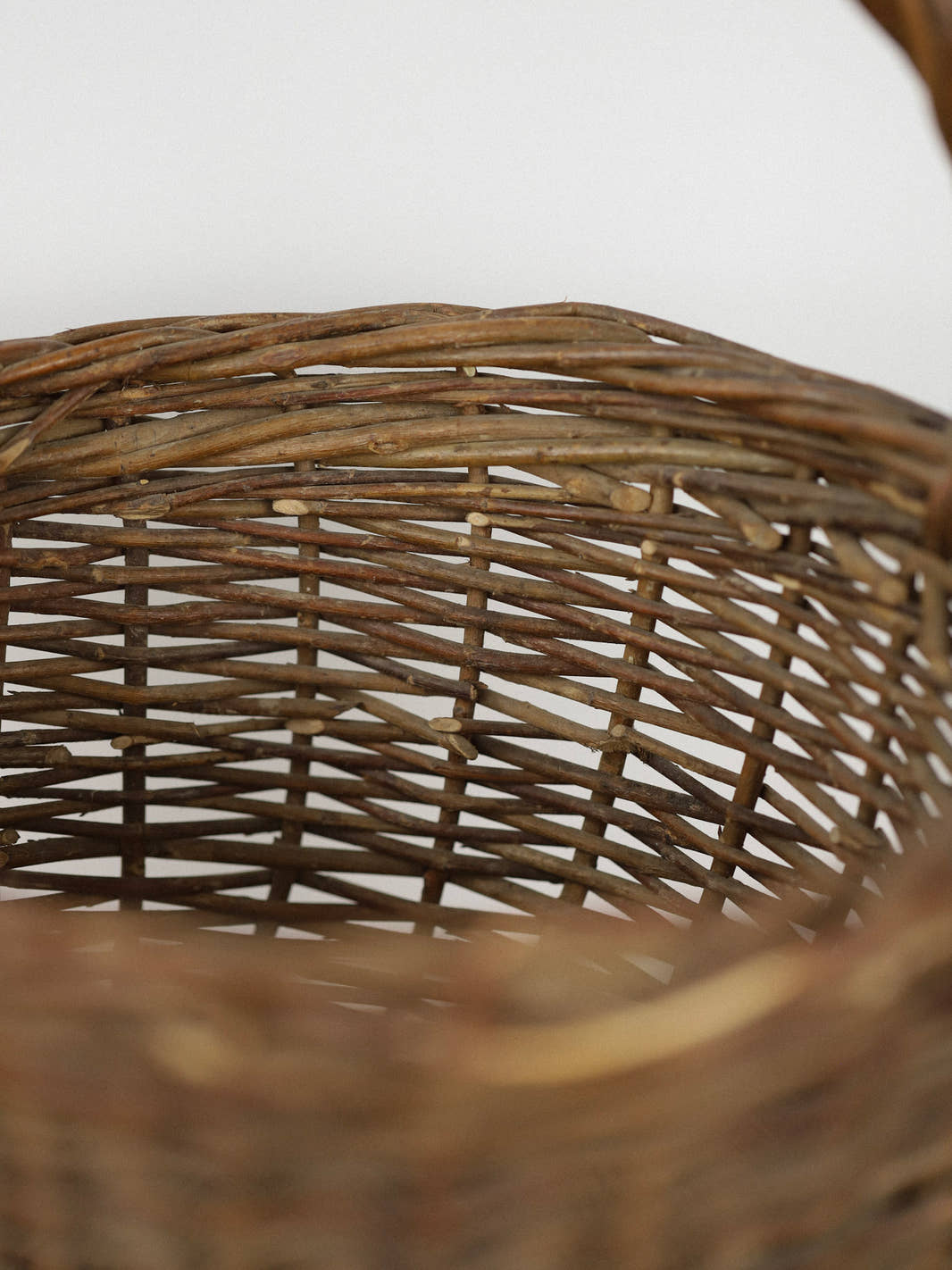 Antique Woven Wicker Gathering Basket