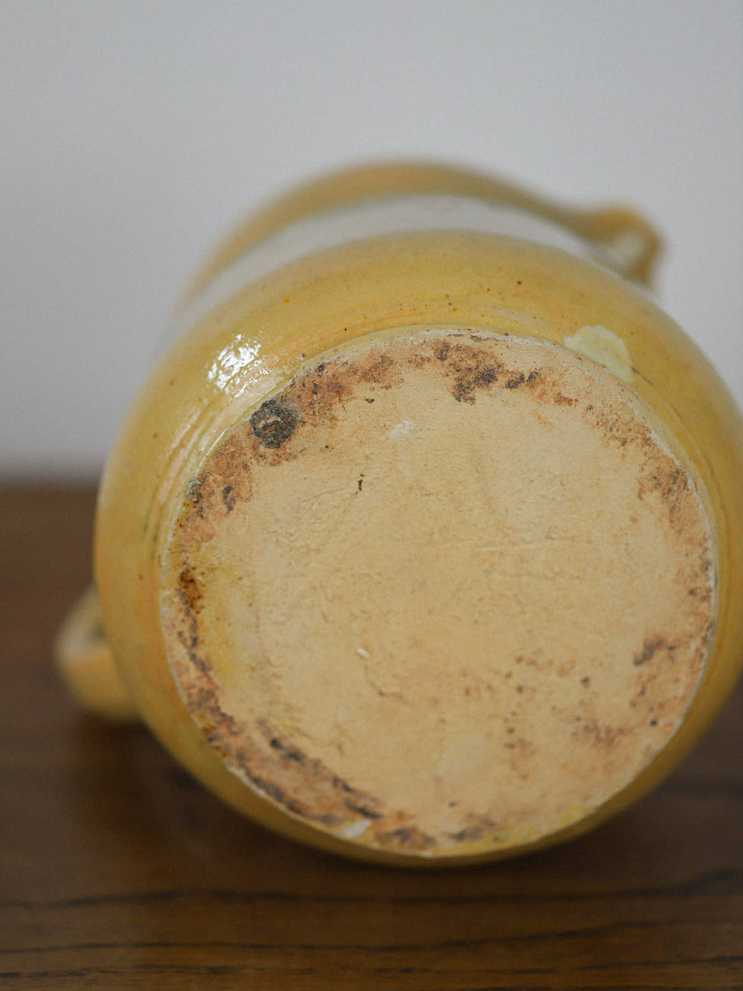 Antique French Soufflenheim Yellow Pitcher