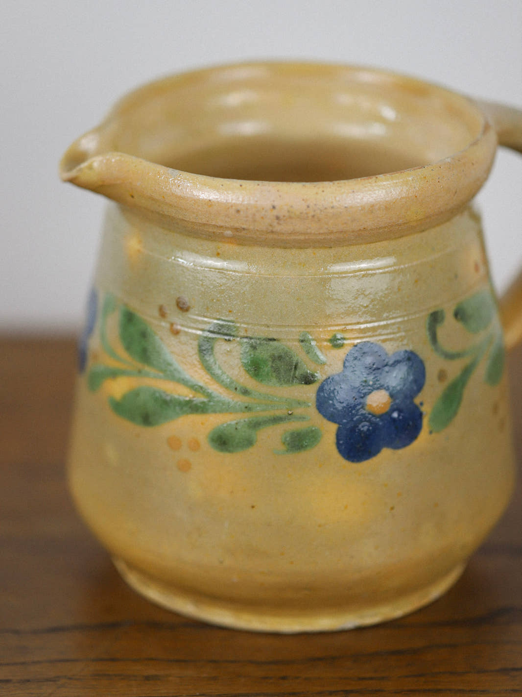 Antique French Soufflenheim Yellow Pitcher