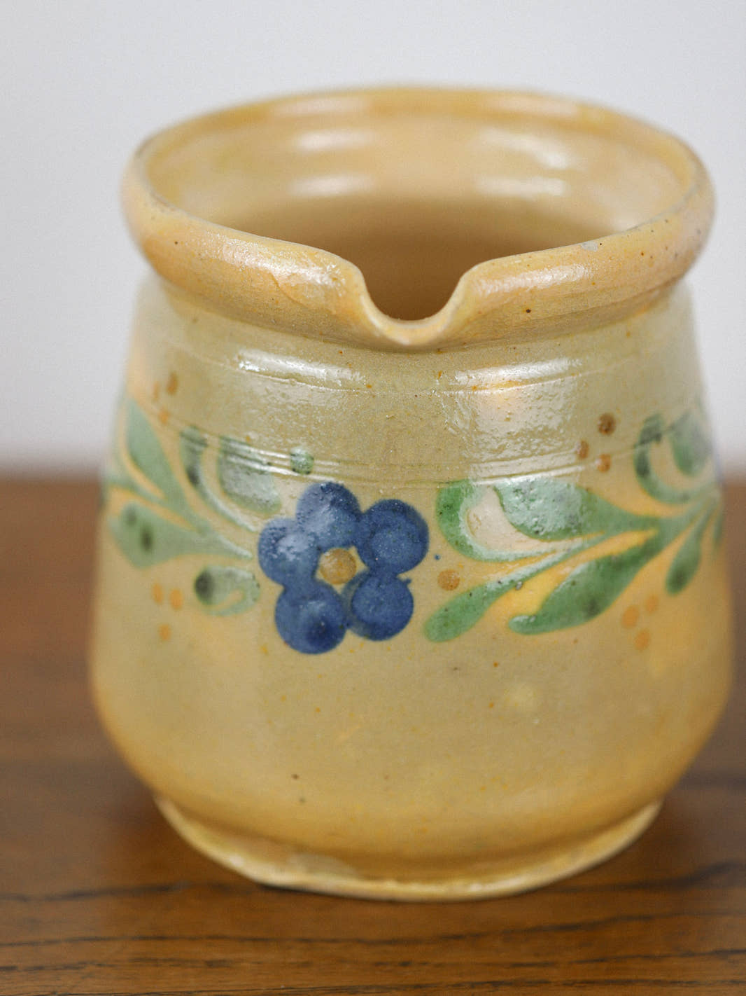 Antique French Soufflenheim Yellow Pitcher
