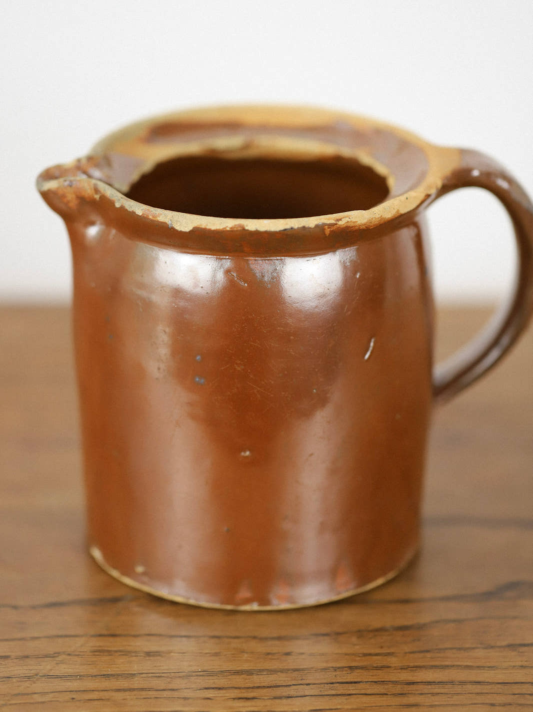 Antique Brown Earthenware Pitcher