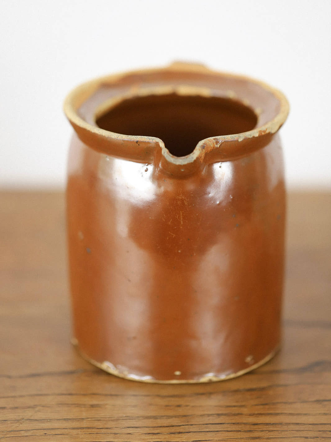 Antique Brown Earthenware Pitcher