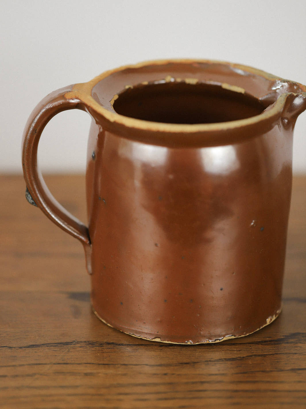 Antique Brown Earthenware Pitcher