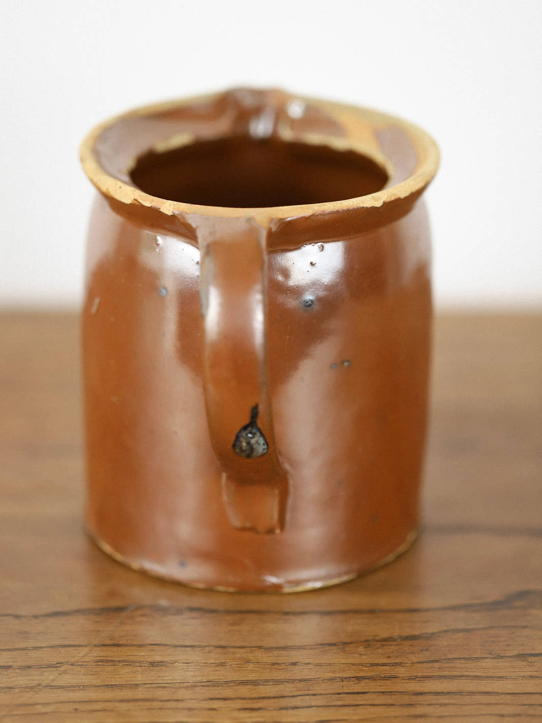 Antique Brown Earthenware Pitcher