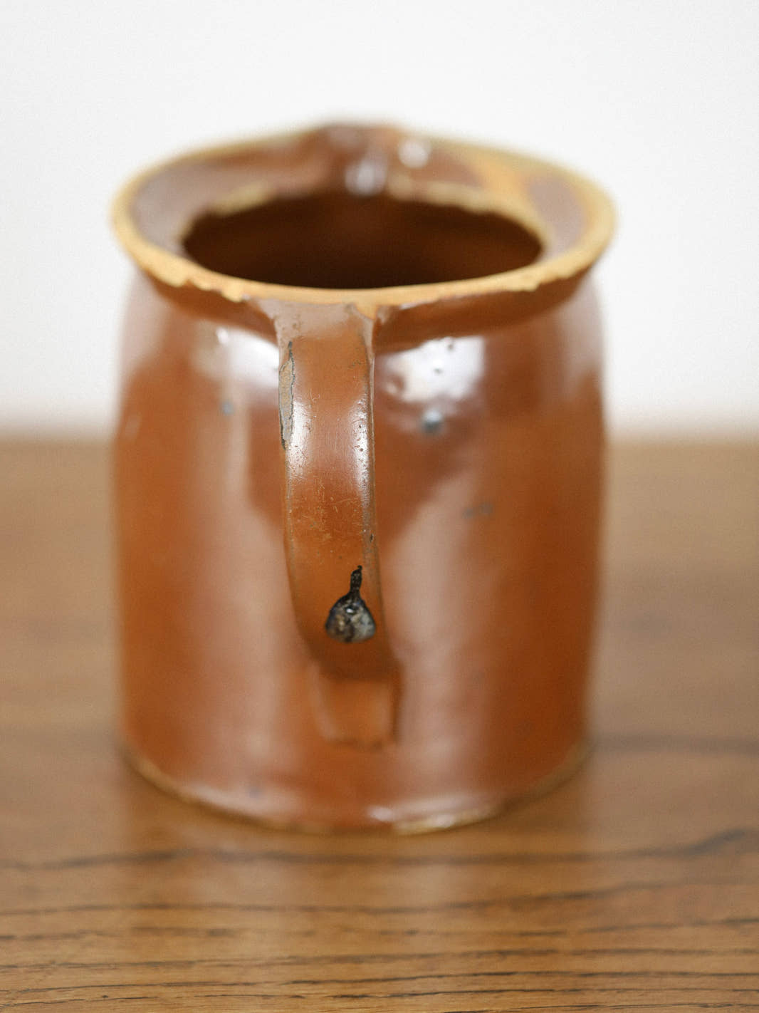 Antique Brown Earthenware Pitcher