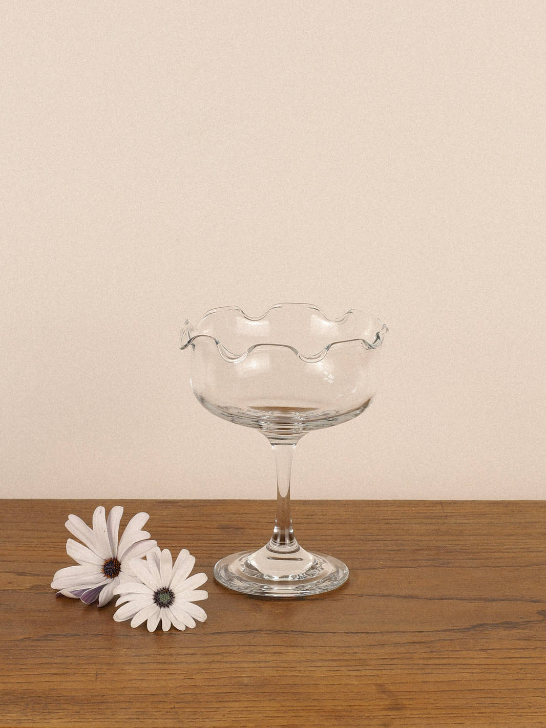Antique Scalloped Glass Compote Bowl
