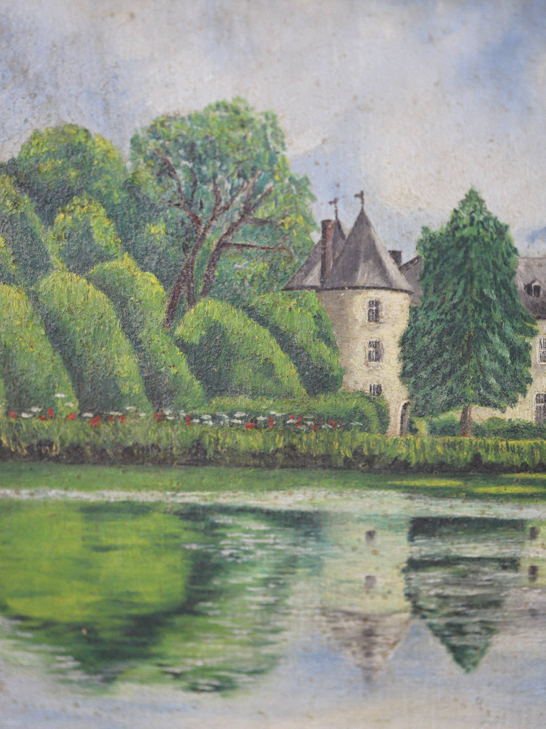 Vintage Impressionist French Chateau Painting