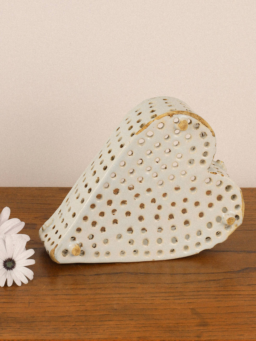 Antique Ceramic Heart-Shaped Cheese Mold