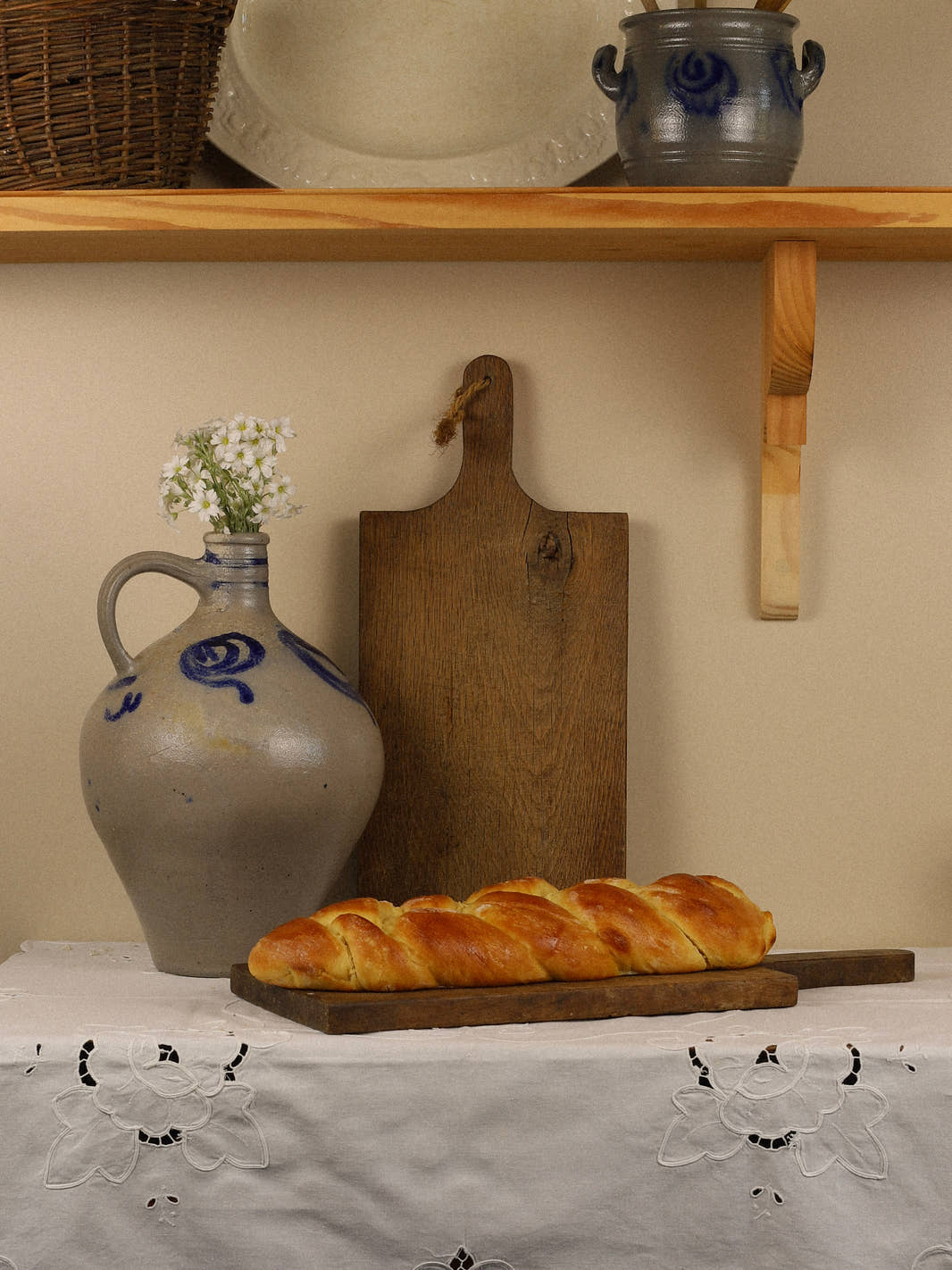 Antique Alsace Stoneware Pitcher