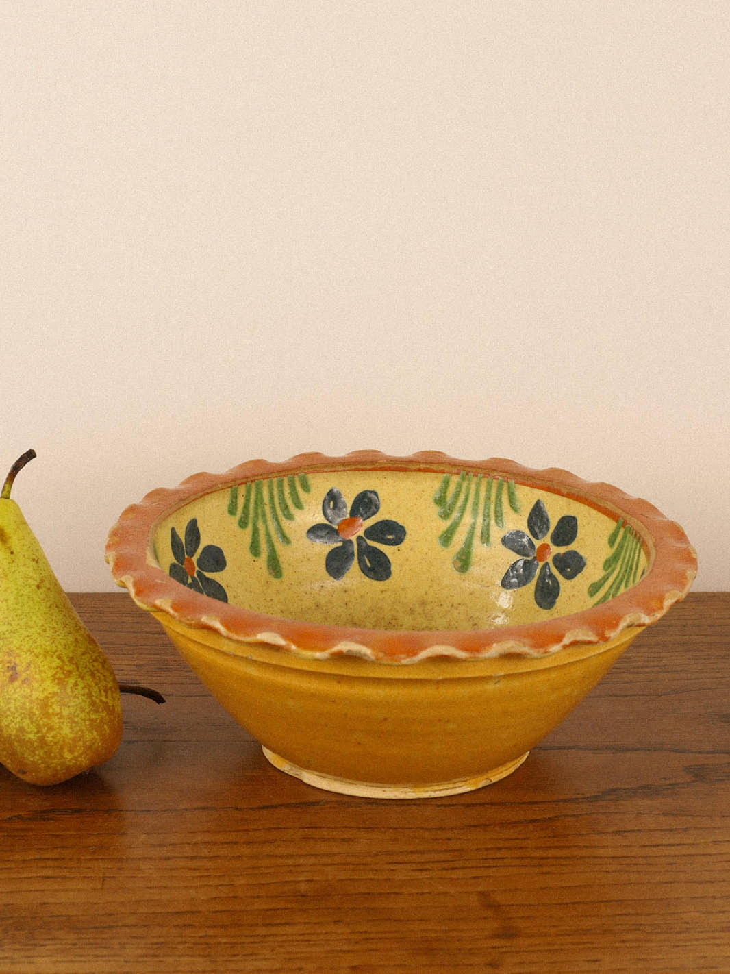 Antique French Soufflenheim Yellow Bowl