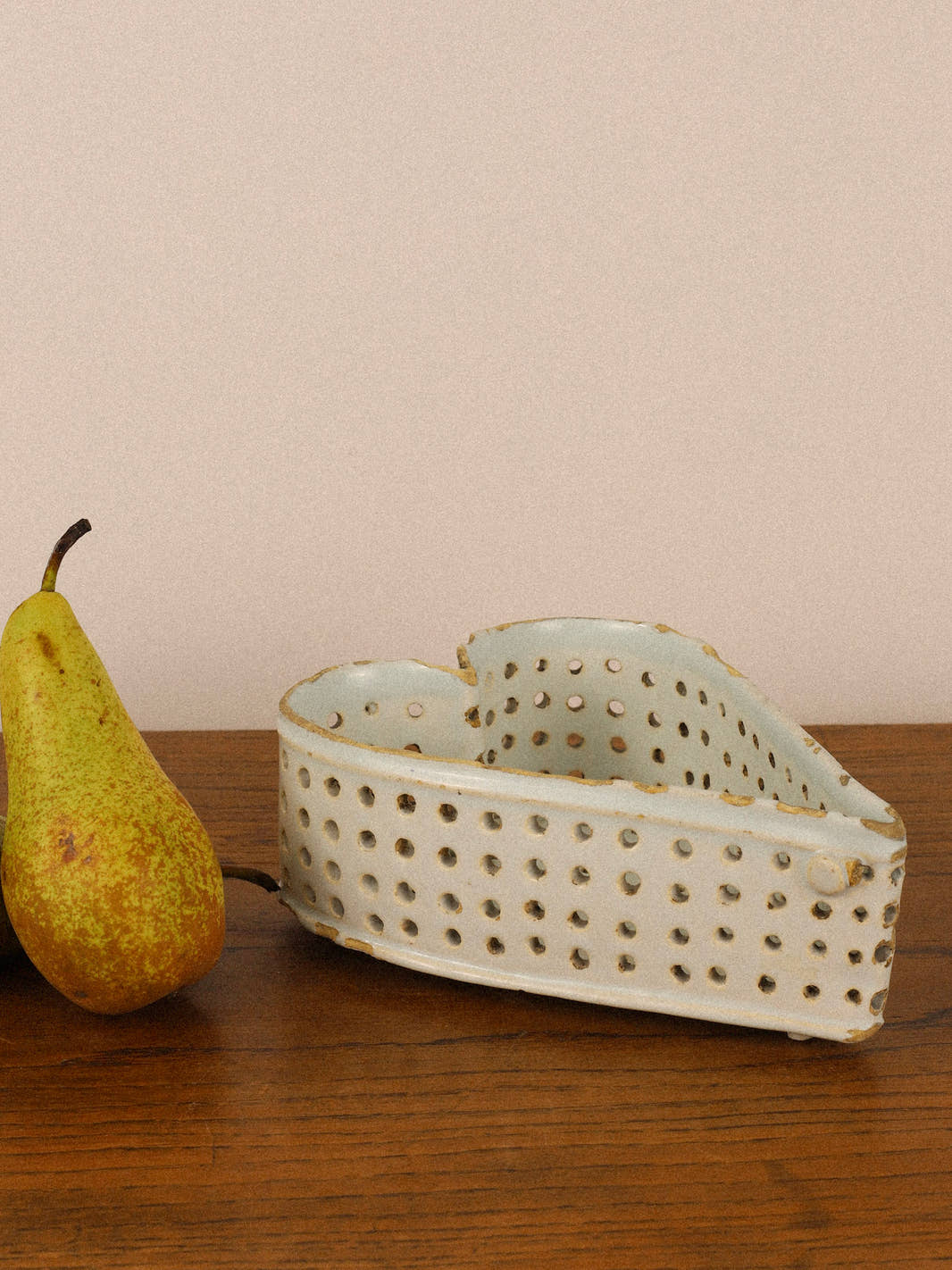 Antique Ceramic Heart-Shaped Cheese Mold