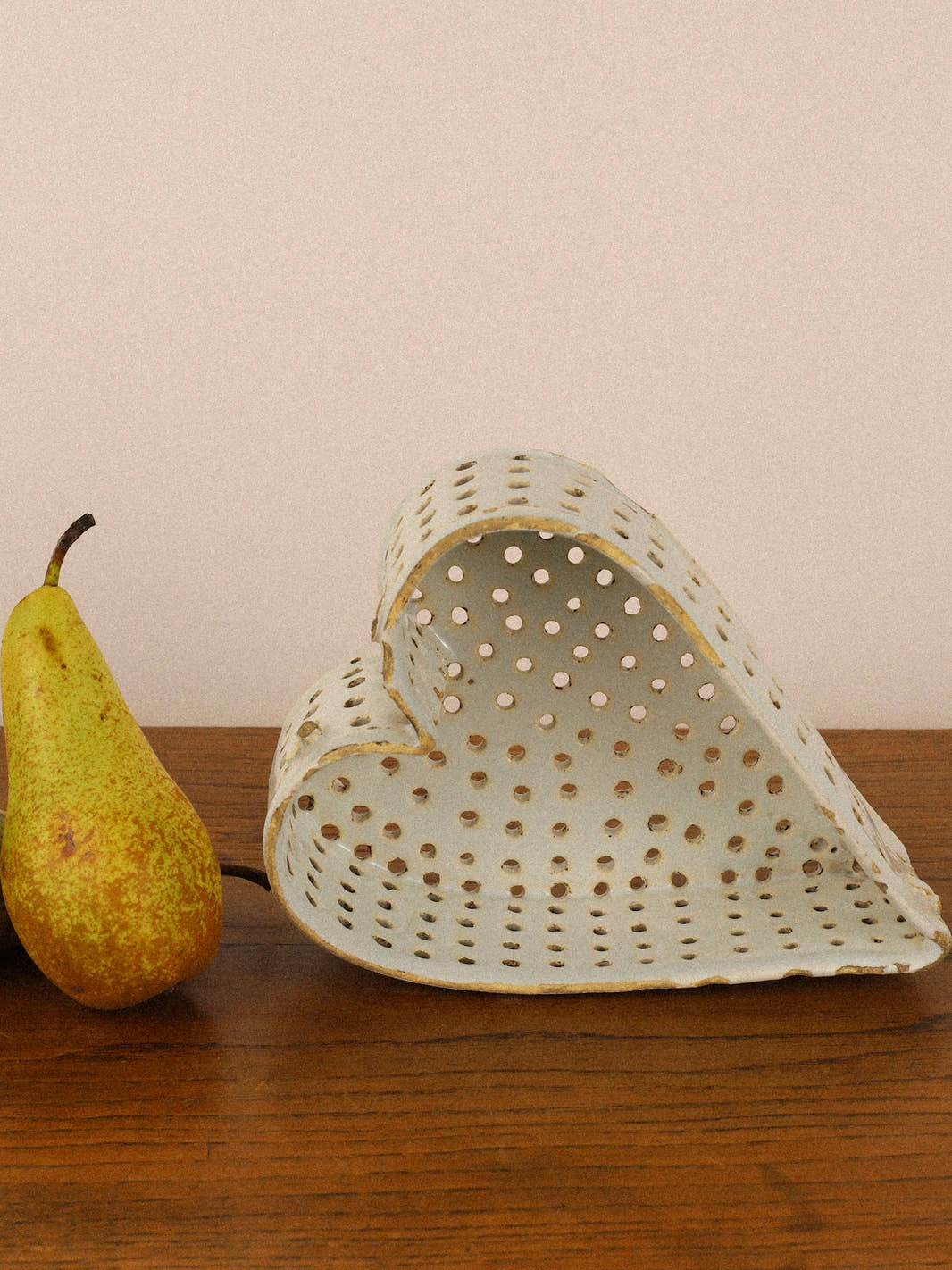 Antique Ceramic Heart-Shaped Cheese Mold