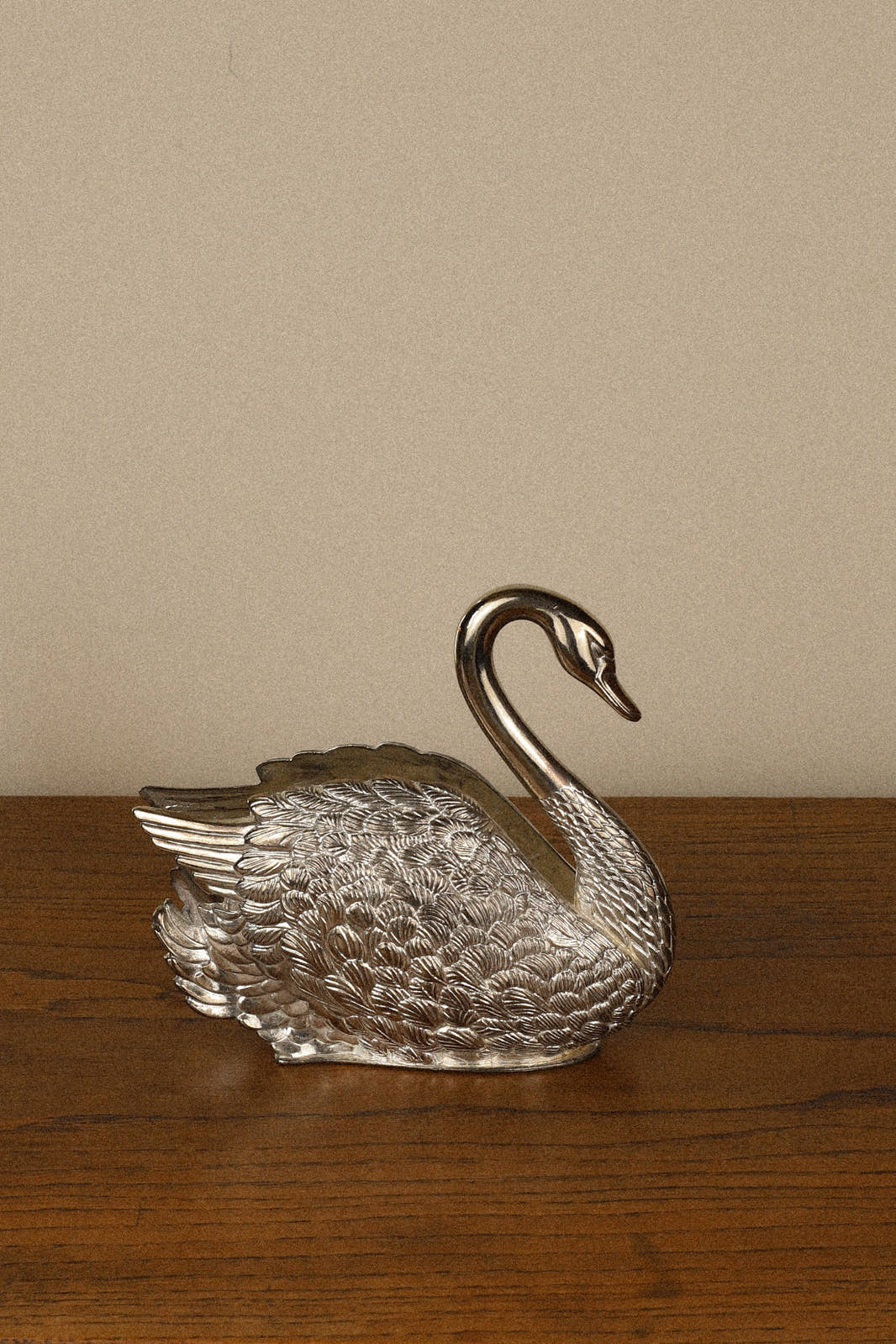 Vintage Silver-Plated Swan Napkin Holder