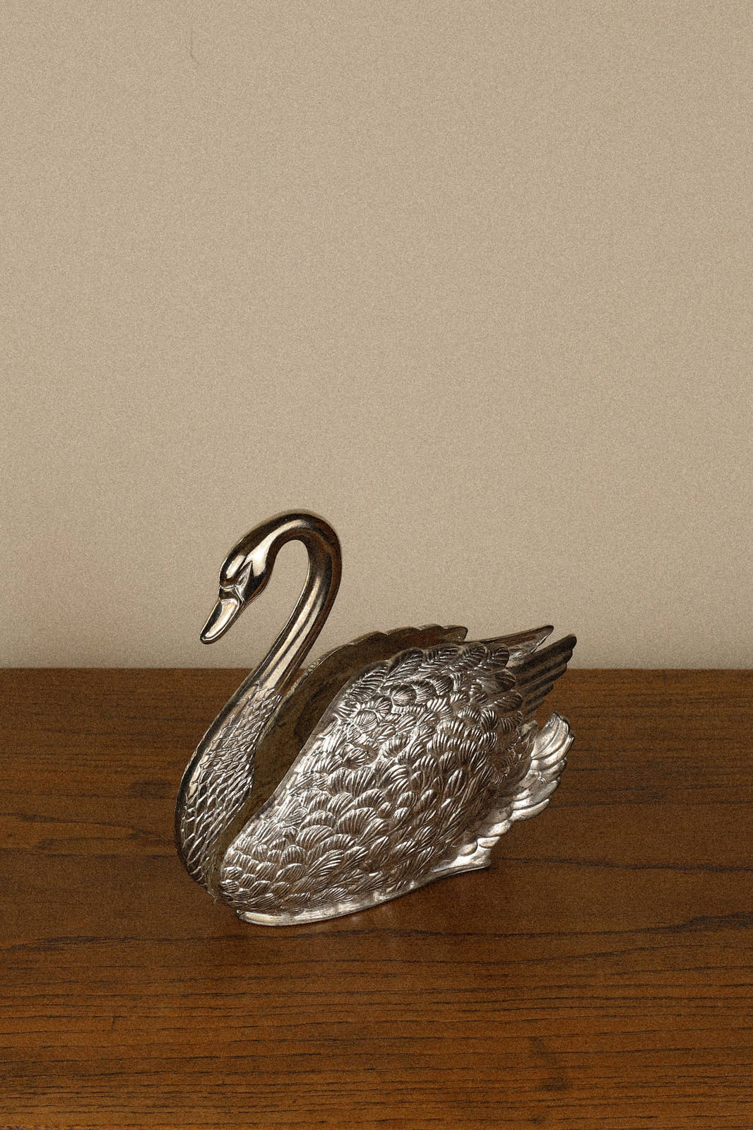 Vintage Silver-Plated Swan Napkin Holder