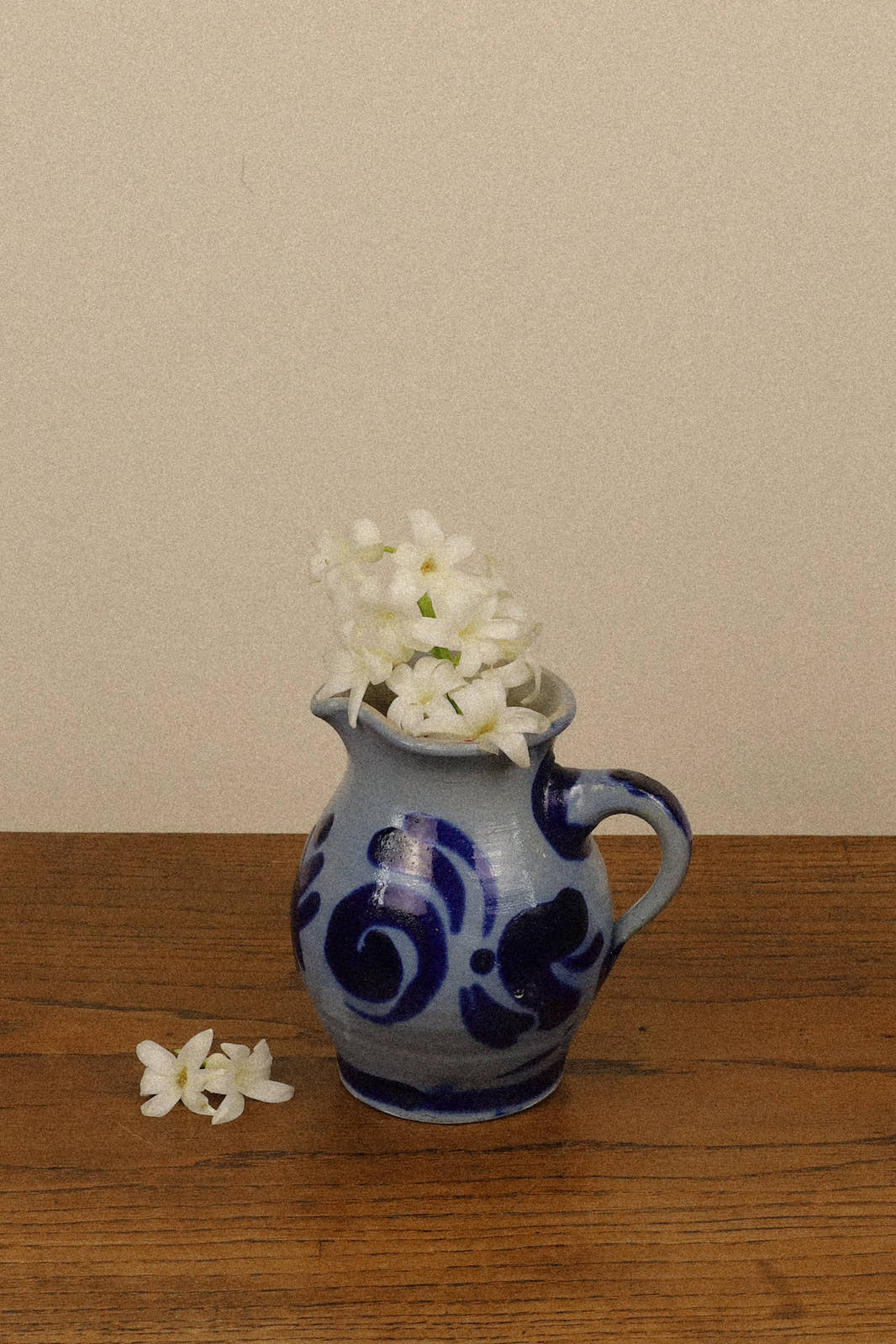 Antique Salt-Glazed Westerwald Cobalt Pitcher