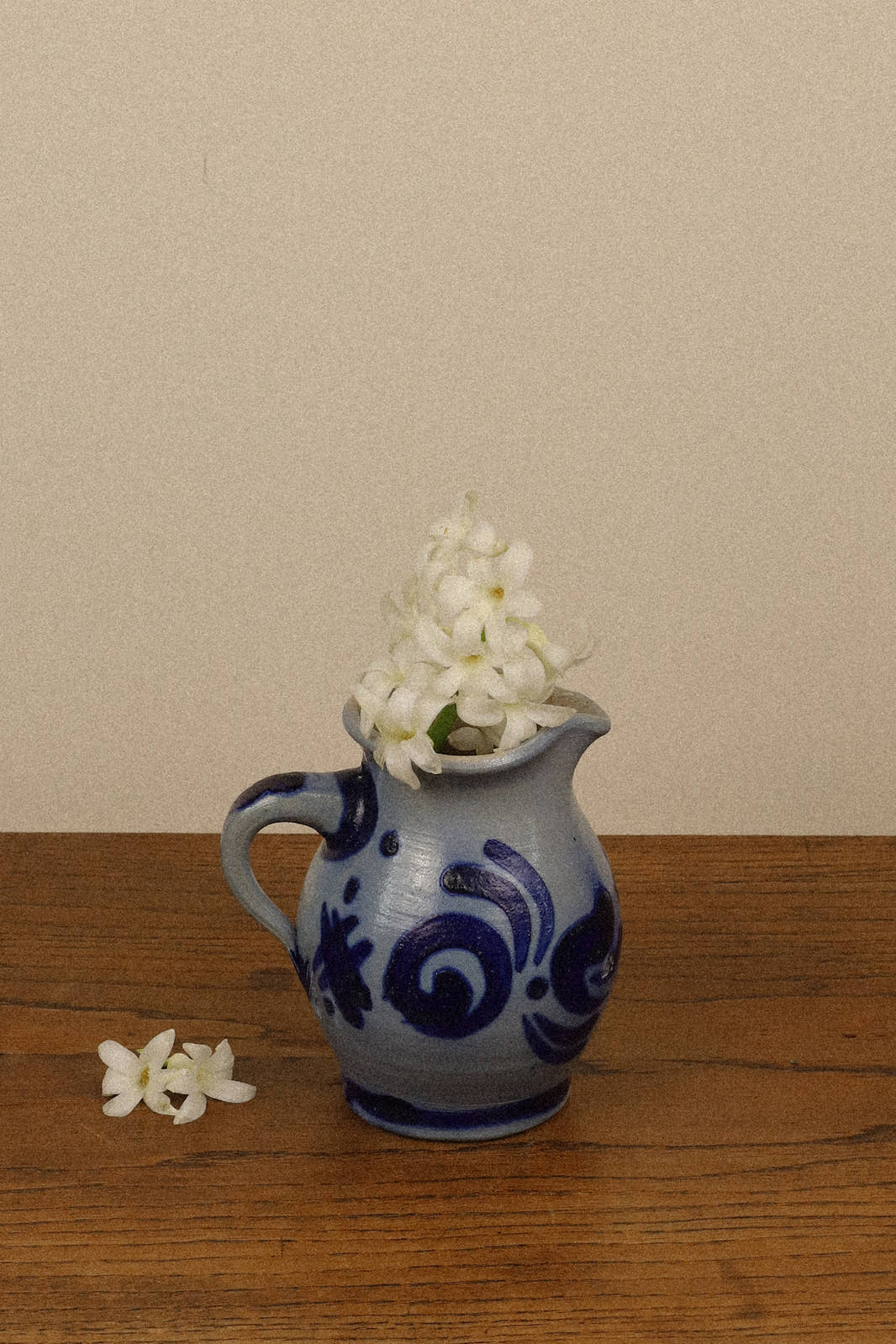 Antique Salt-Glazed Westerwald Cobalt Pitcher