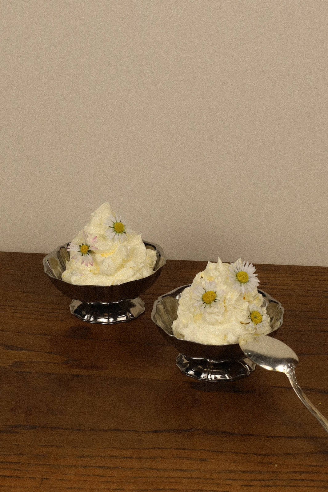 Pair of Low Vintage Scalloped Ice Cream Cups