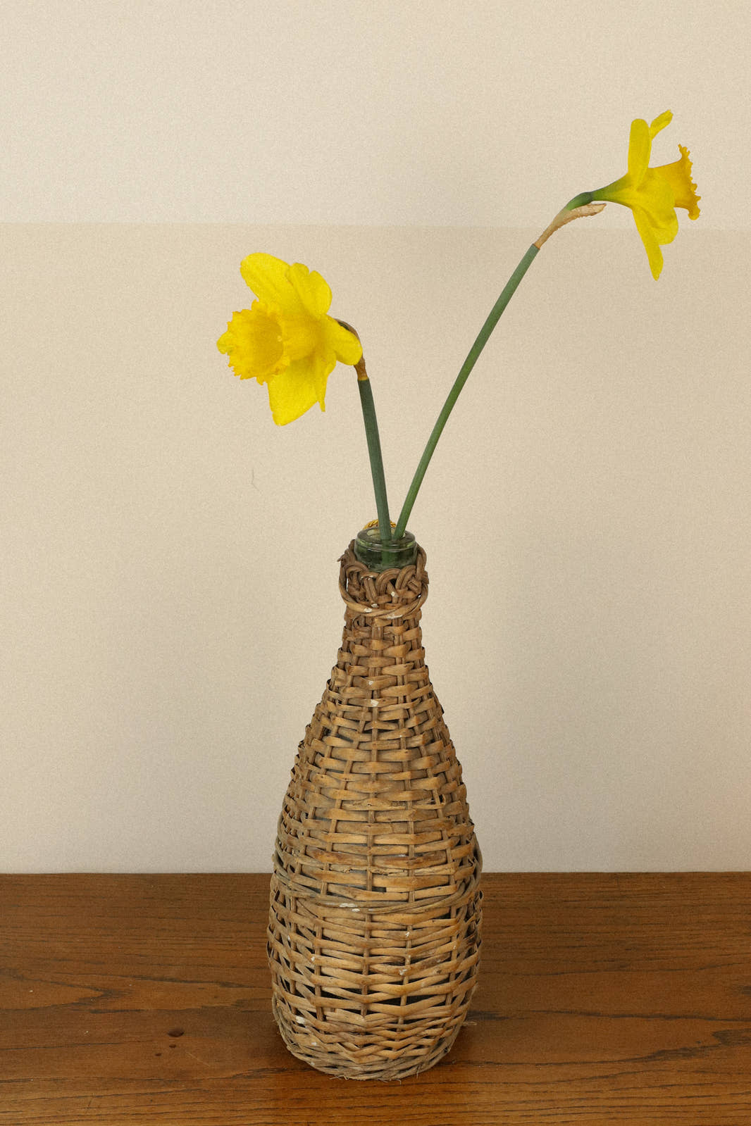 Vintage Wickered Glass Demijohn Bottle