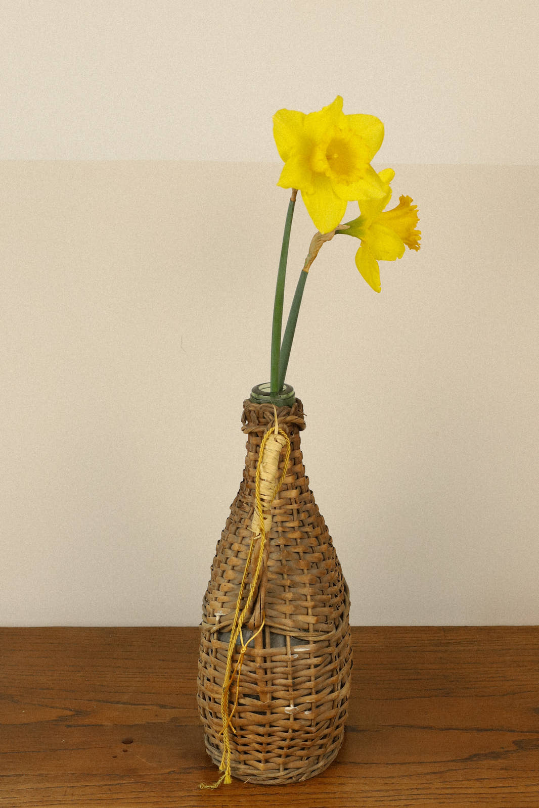 Vintage Wickered Glass Demijohn Bottle