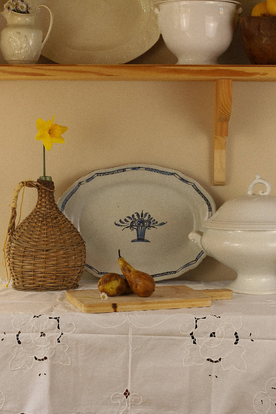 Antique 19th Century Oval Faïence Platter