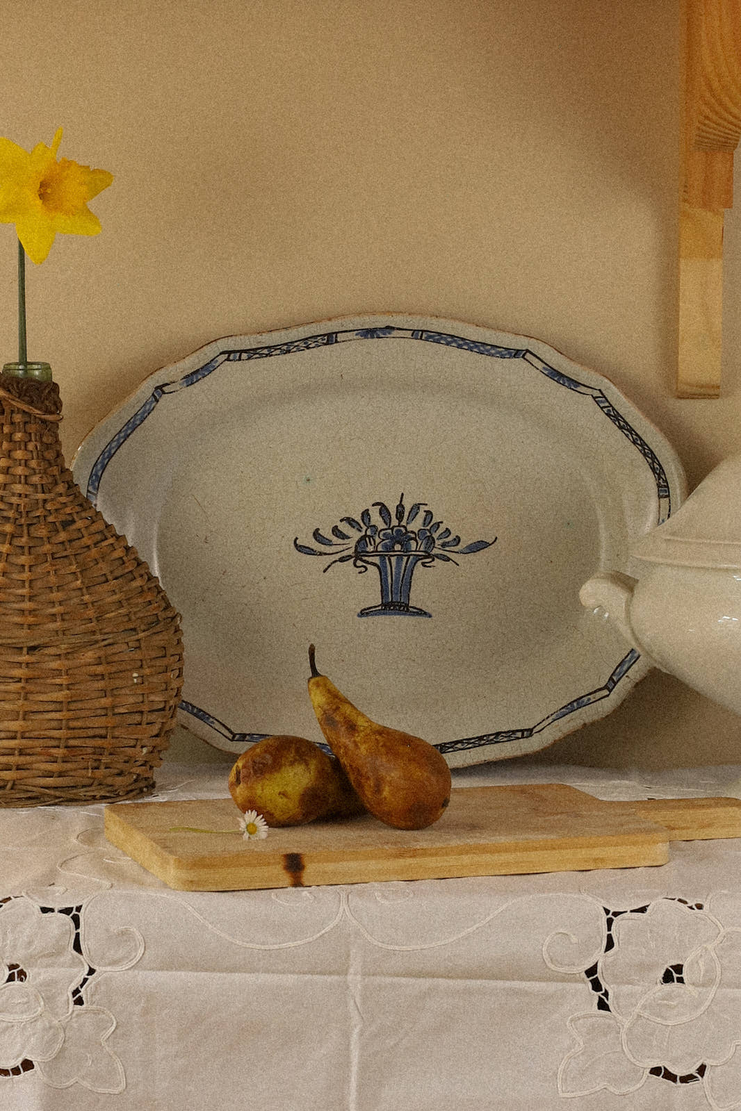 Antique 19th Century Oval Faïence Platter