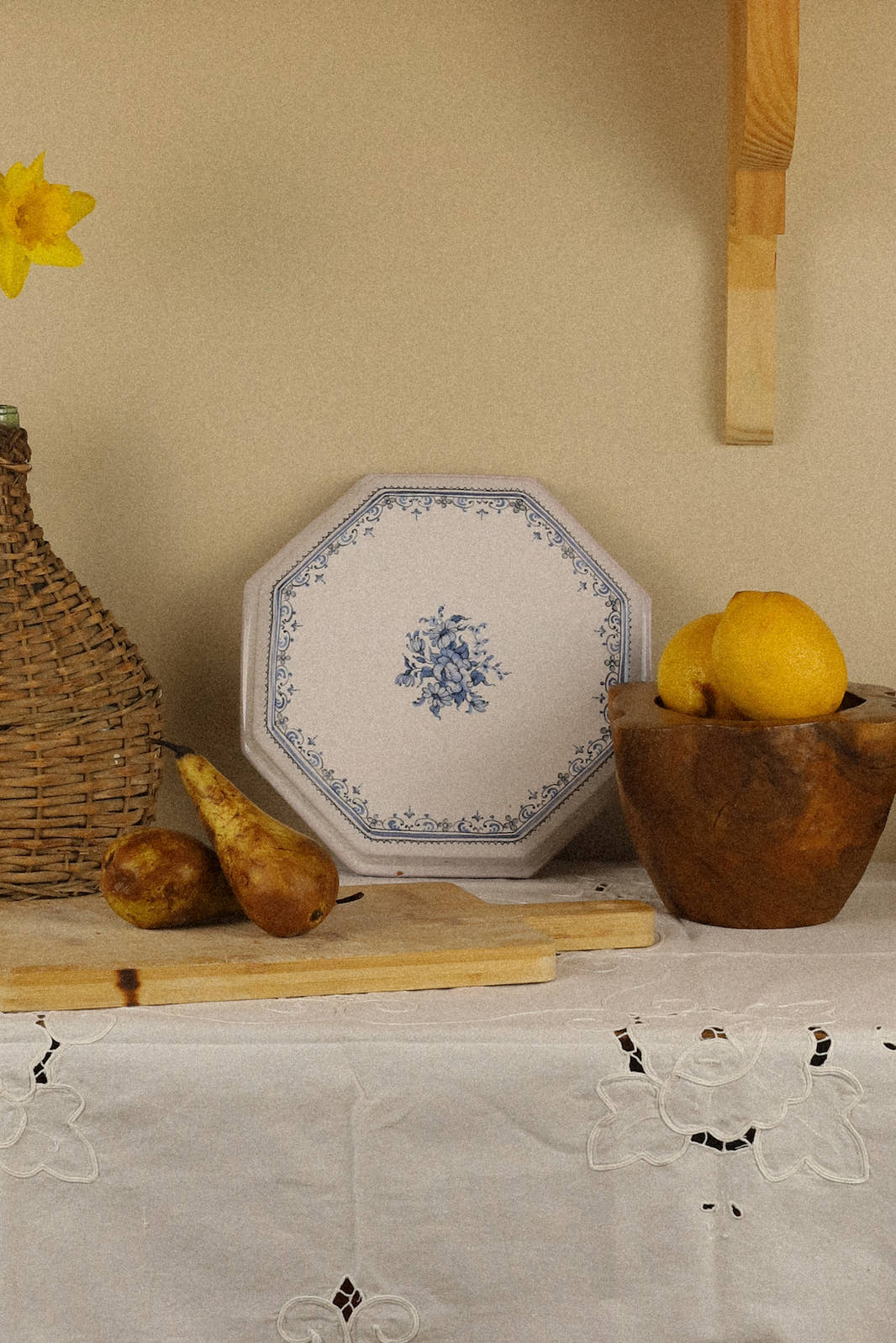 Vintage Octagonal Moustiers Faïence Trivet