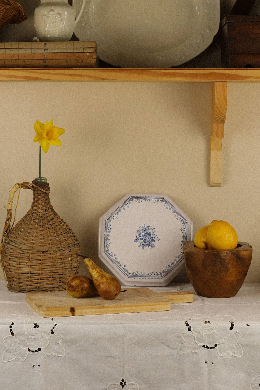 Vintage Rustic French Wooden Mortar