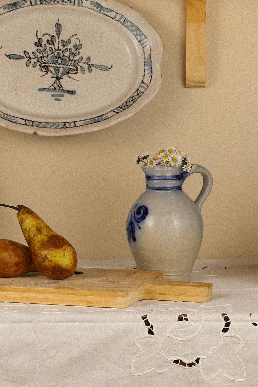 Antique Westerwald Cobalt Blue Pitcher