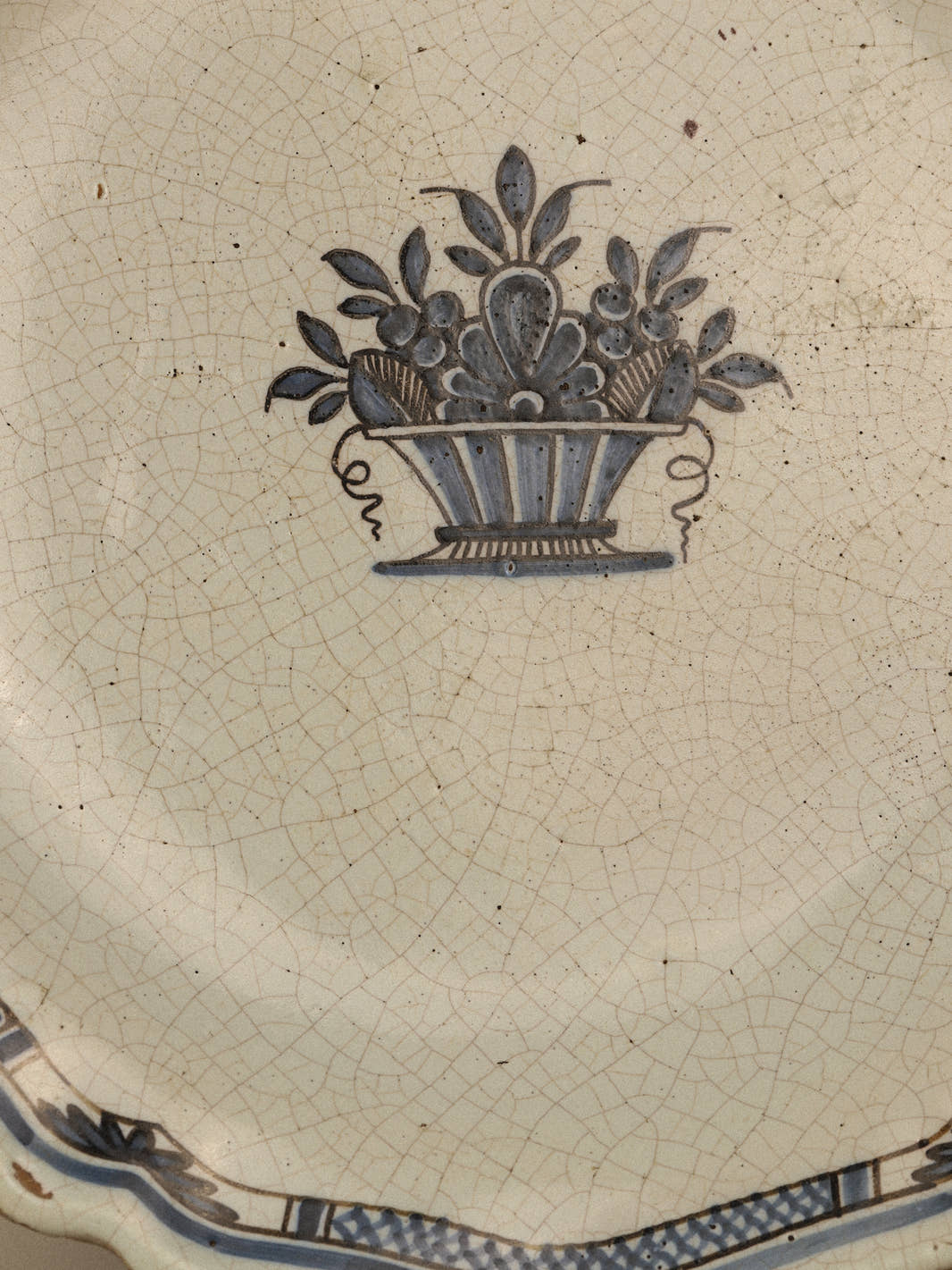 Antique 19th Century Round Faïence Platter