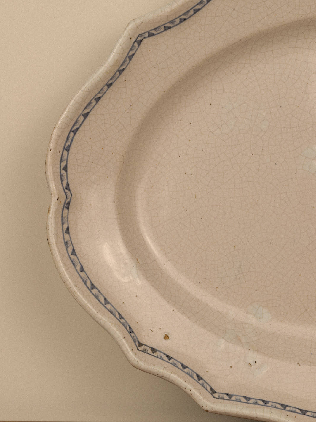 Antique Hand-Painted Floral Faïence Platter