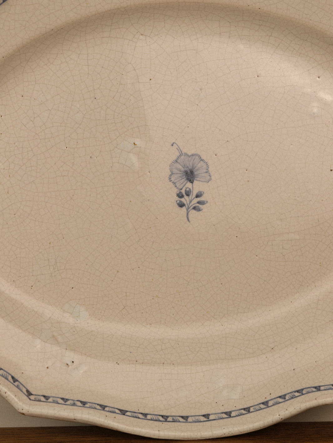 Antique Hand-Painted Floral Faïence Platter