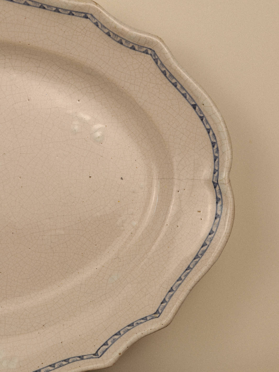 Antique Hand-Painted Floral Faïence Platter