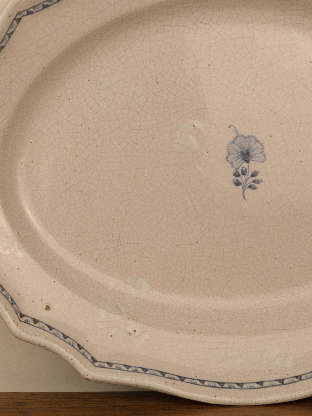 Antique Hand-Painted Floral Faïence Platter