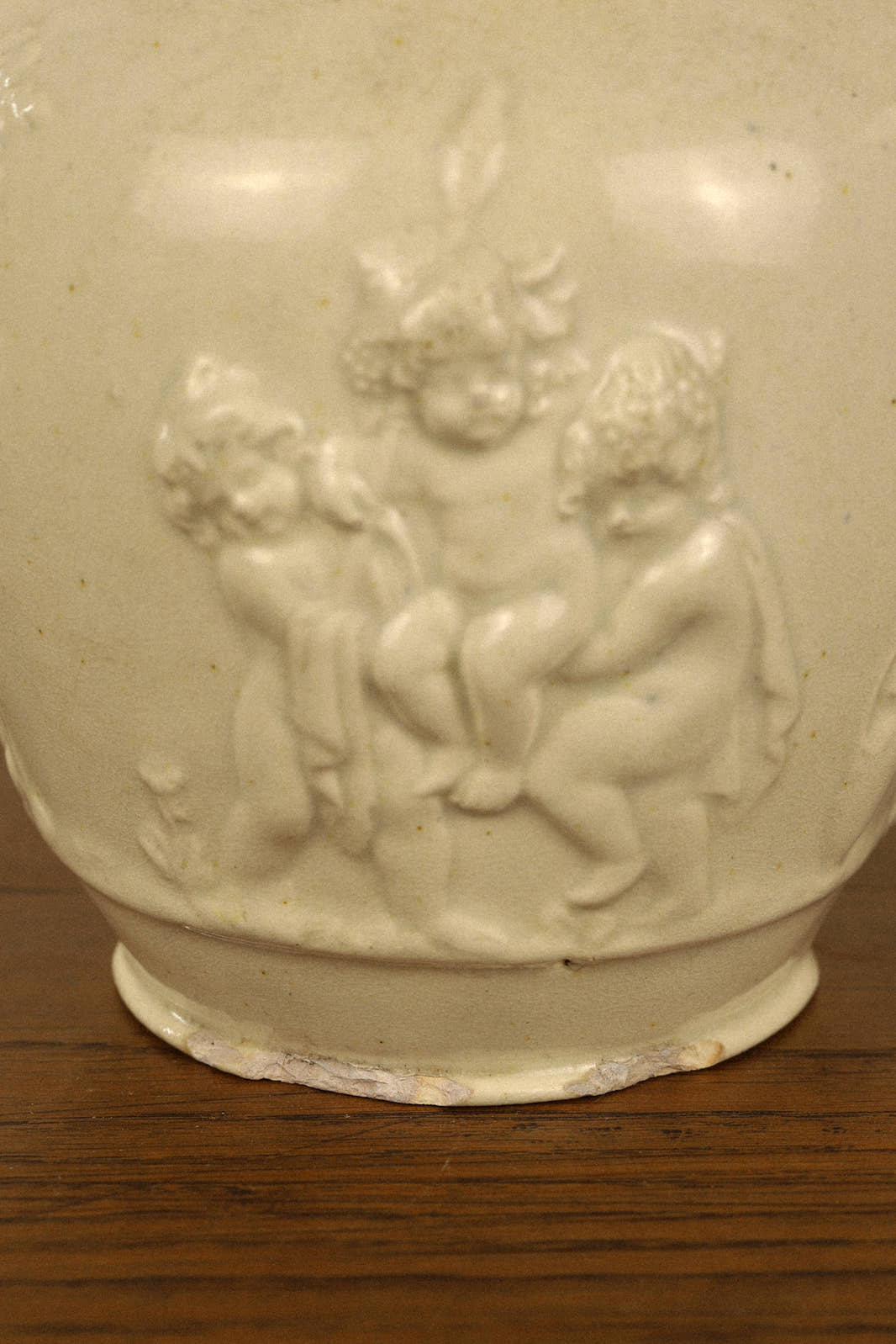 Antique 19th Century Cherub Relief Pitcher