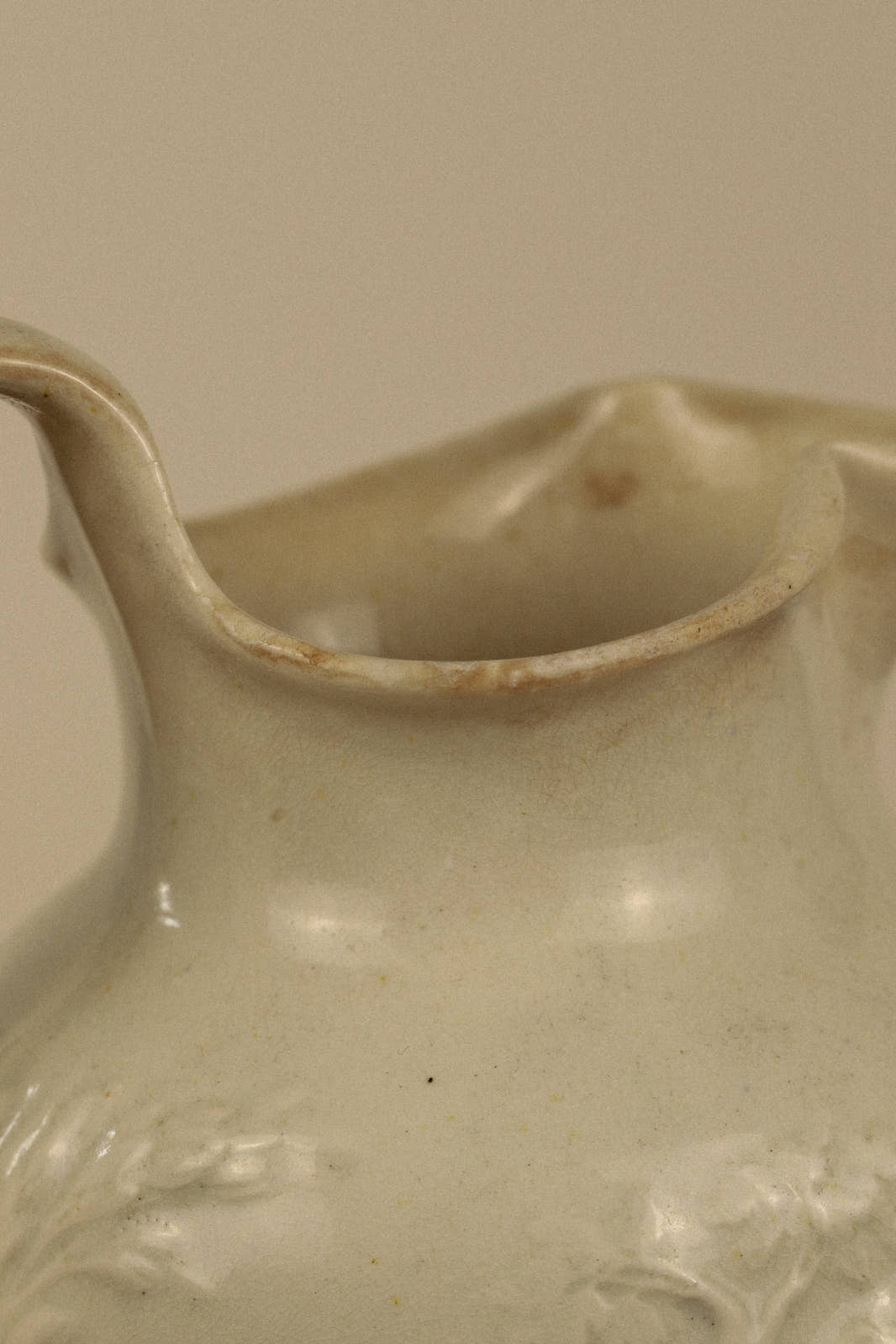 Antique 19th Century Cherub Relief Pitcher